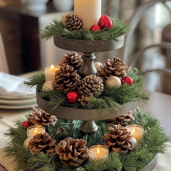 DOLLY PARTON 2-TIER ROUND GALVANIZED METAL SERVING TRAY - Picture 6 of 6